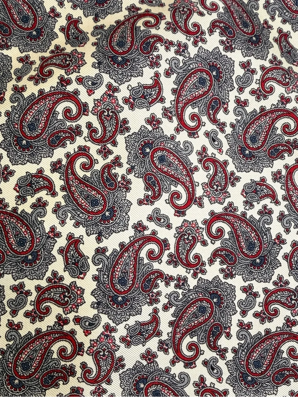 Christian Dior Men’s  Doubled Scarf Silk Wool Burgundy Cream Paisley